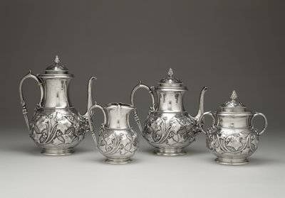 Kaffe og te service, ca. 1856-1859 (sølv og elfenben) af Edward Chandler Moore