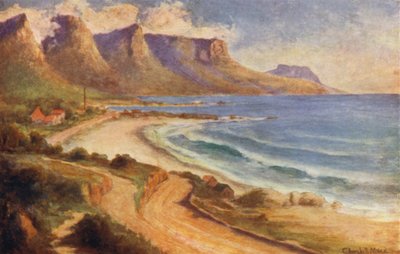 Cape Peninsula, Sydafrika: Camps Bay (farve litho) af Edward Clark Churchill Mace
