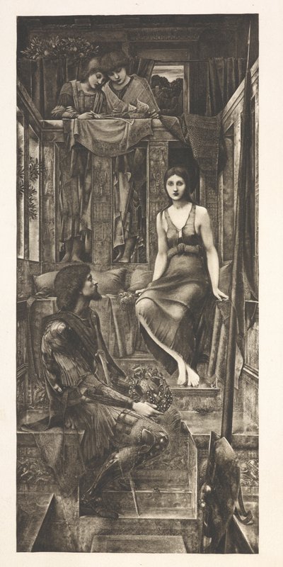 Kong Cophetua og tiggerpigen (gravering) af Edward Coley (after) Burne Jones