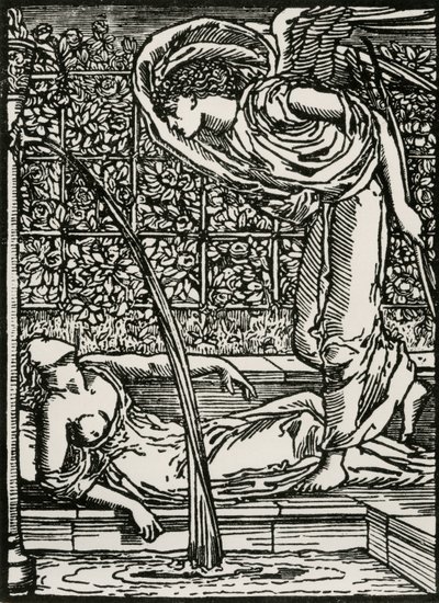 Amors første blik af psyke af Edward Coley (after) Burne Jones