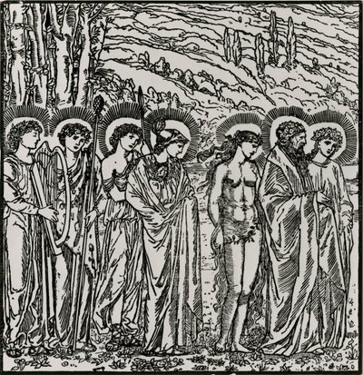 Indgang blandt guderne af Edward Coley (after) Burne Jones