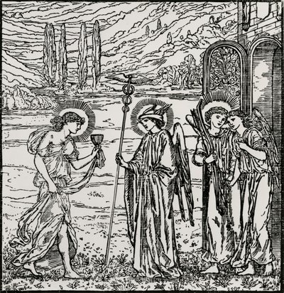 Indgang blandt guderne af Edward Coley (after) Burne Jones