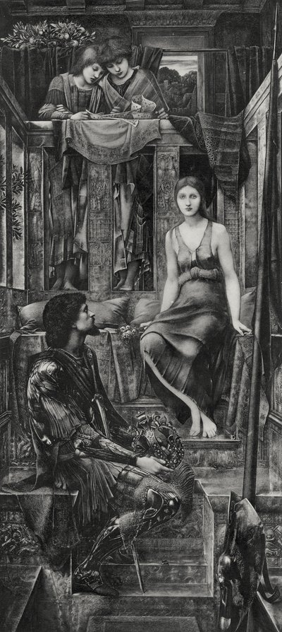 Kong Cophetua og Tiggerpigen af Edward Coley (after) Burne Jones
