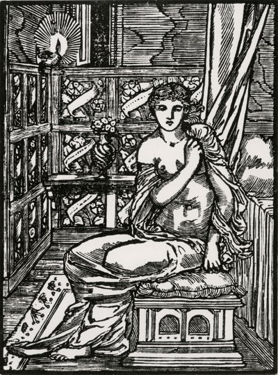 Psyche forventer Amor af Edward Coley (after) Burne Jones