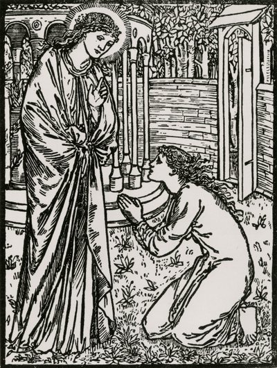 Psyche og Juno af Edward Coley (after) Burne Jones
