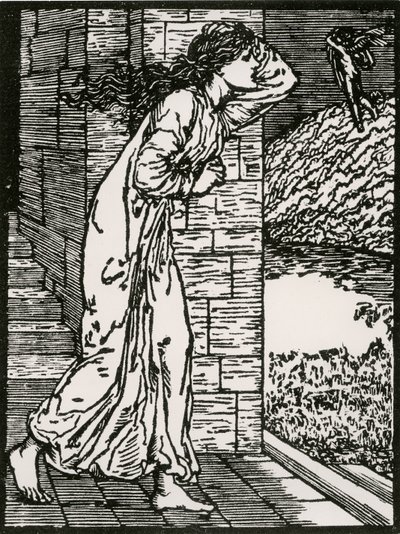 Psyche skynder sig ud af Palace af Edward Coley (after) Burne Jones