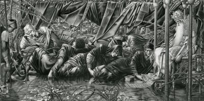 Rådssalen, fra The Briar Rose Series af Edward Coley (after) Burne Jones