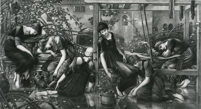 The Garden Court, fra Briar Rose-serien af Edward Coley (after) Burne Jones