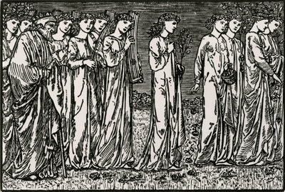 Processionen til Bakken af Edward Coley (after) Burne Jones