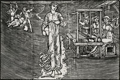 De vævende kvinder af Edward Coley (after) Burne Jones