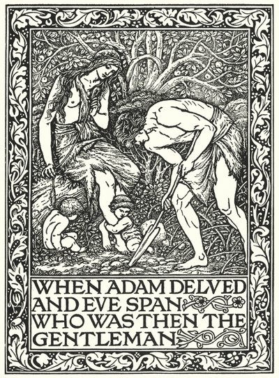 Da Adam gravede og Eva spandt, hvem var da herren (kobberstik) af Edward Coley (after) Burne Jones