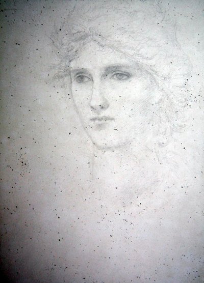 Hovedstudie - Bessie Keane, ca. 1898 (blyant på papir) af Edward Coley Burne Jones