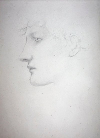 Study of a Head - Bessie Keane, ca. 1893 (blyant på papir) af Edward Coley Burne Jones
