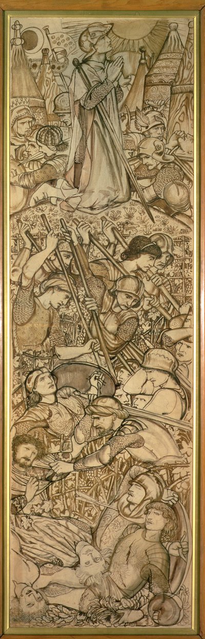 Slaget ved Bet-Horon - Josva befaler solen og månen at stå stille af Edward Coley Burne-Jones