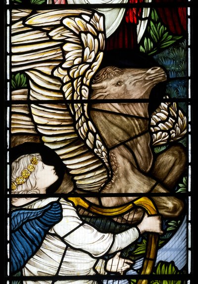 Angel & Bull detalje, Rivers of Paradise, 1875 af Edward Burne Jones