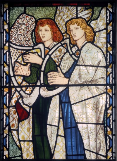 Angels Playing Harps, 1866 (farvet glas) af Edward Burne Jones