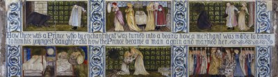 Beauty and the Beast-flisepanel, Morris, Marshall, Faulkner & Co., ca. 1867 af Edward Burne Jones