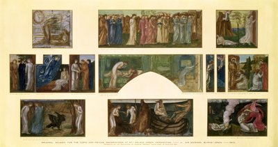 Designs til "Cupid and Psyche"-dekorationerne på No.1 Palace Green, Kensington, 1872 af Edward Burne Jones