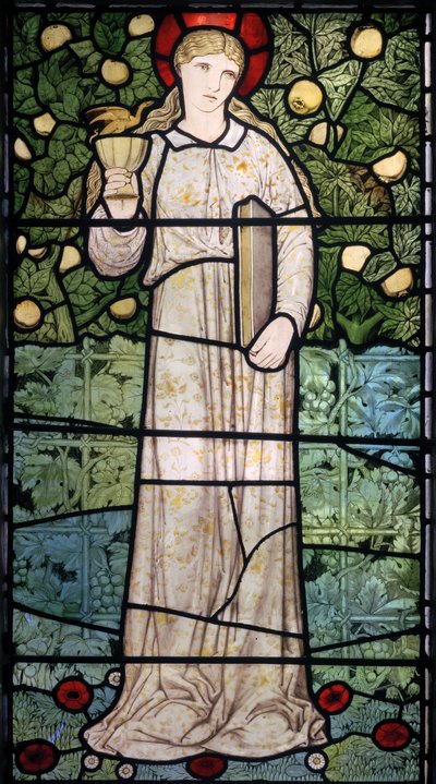 Faith, 1867 (farvet glas) af Edward Burne Jones