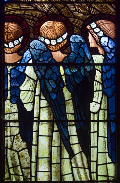 Harwarden, St. Deiniol, Morris & Co., Edward Burne-Jones, Engle, Fødselen, 1898 af Edward Burne Jones