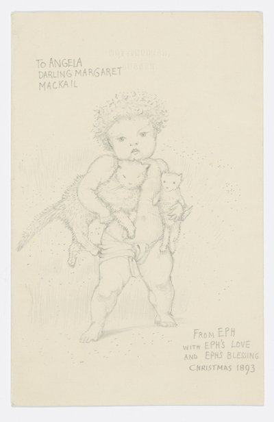 Brev til kunstnerens barnebarn Angela Thirkell (blyant på papir) af Edward Burne Jones