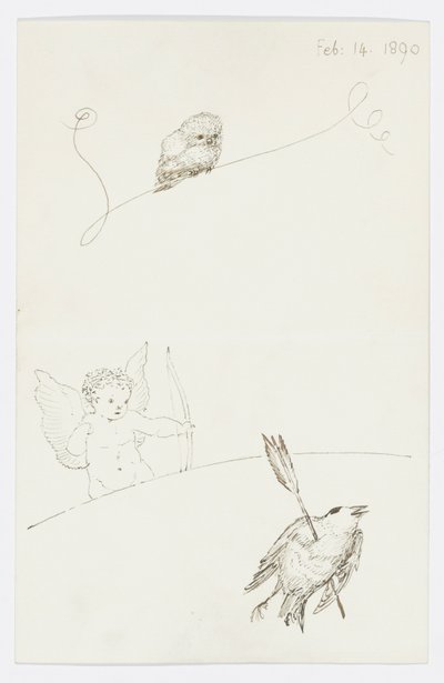 Brev til kunstnerens barnebarn Angela Thirkell (blyant på papir) af Edward Burne Jones