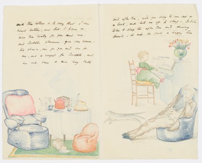 Brev til kunstnerens barnebarn Angela Thirkell (blyant på papir) af Edward Burne Jones