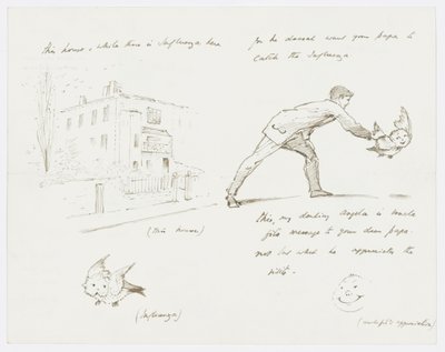 Brev til kunstnerens barnebarn Angela Thirkell (blyant på papir) af Edward Burne Jones