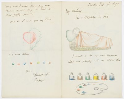 Brev til kunstnerens barnebarn Angela Thirkell (blyant på papir) af Edward Burne Jones