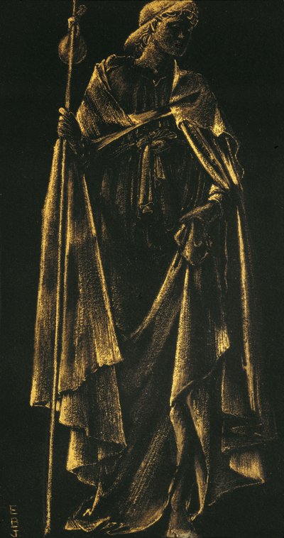Ministering Angel (guldmaling på papir) af Edward Burne Jones