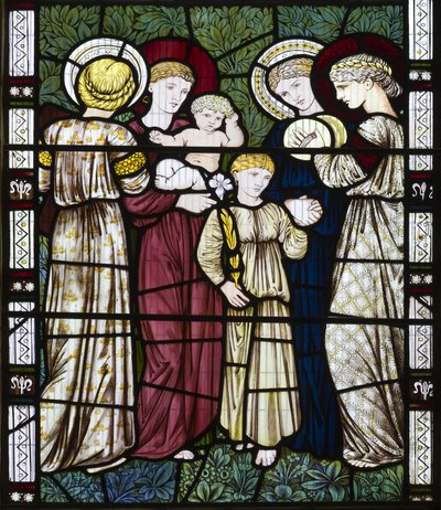 Mødre og børn, 1865 (farvet glas) af Edward Burne Jones