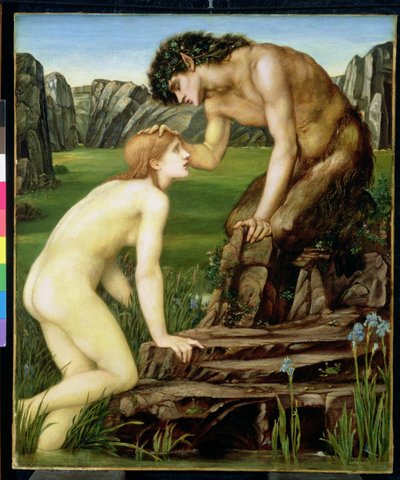 Pan og Psyche, 1872-74 af Edward Burne Jones
