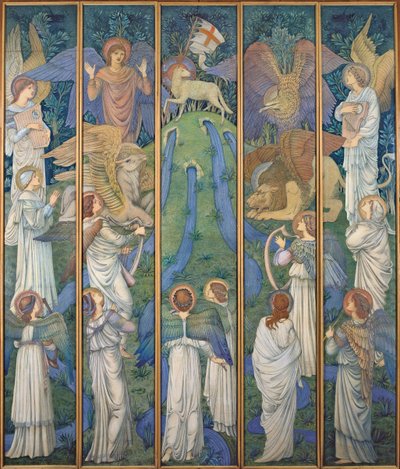 Paradis, med tilbedelsen af det hellige lam, ca. 1875-80 af Edward Burne Jones