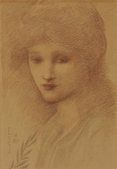 Portræt af Laura Lyttelton, ny lejer, med hendes øjne nedad, 1885 af Edward Burne Jones