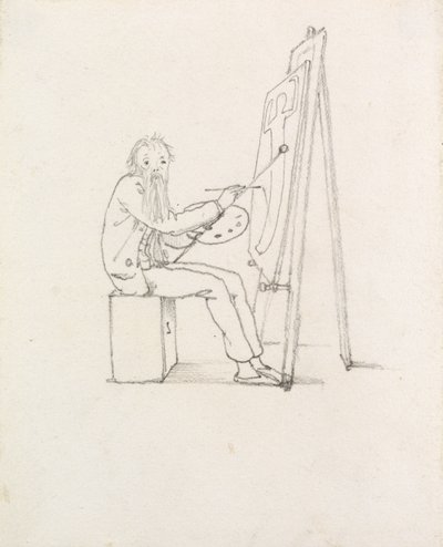 Selvkarikatur, 1874 af Edward Burne Jones