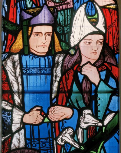 Salomon og dronningen af Saba, 1857 (farvet glas) af Edward Burne Jones