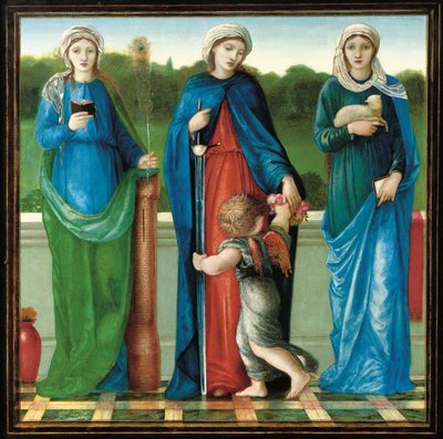 St. Barbara, St. Dorothy og St. Agnes af Edward Burne Jones