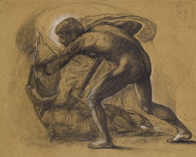 St George and the Dragon (blyant på papir) af Edward Burne Jones
