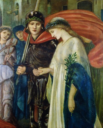 St. George and the Dragon: Nr. 7 The Return, detalje af St. George and the Princess af Edward Burne Jones