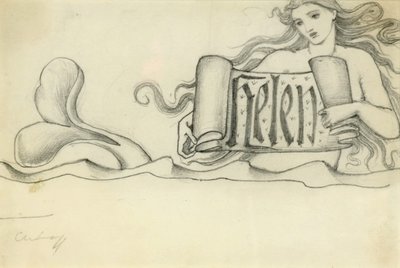 Studie for Helen, ca. 1880 af Edward Burne Jones