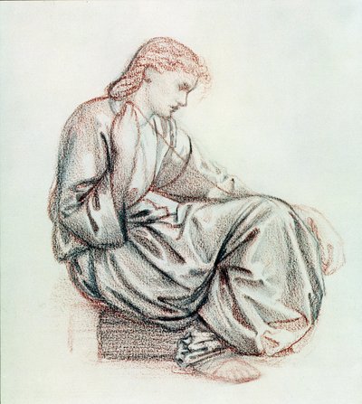 Study for The Fates (blyant og rødt kridt på papir) af Edward Burne Jones