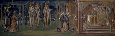 Studie til tapetet "Opnåelsen af den hellige gral", c.1894 af Edward Burne Jones