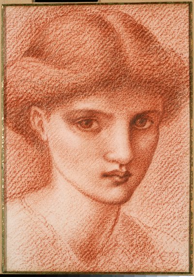 Studie af en piges hoved af Edward Burne Jones