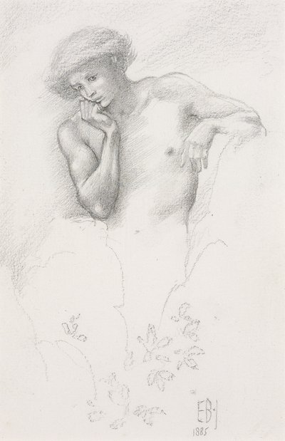 Studie af en bakkefe for "Arthur in Avalon", 1885 af Edward Burne Jones