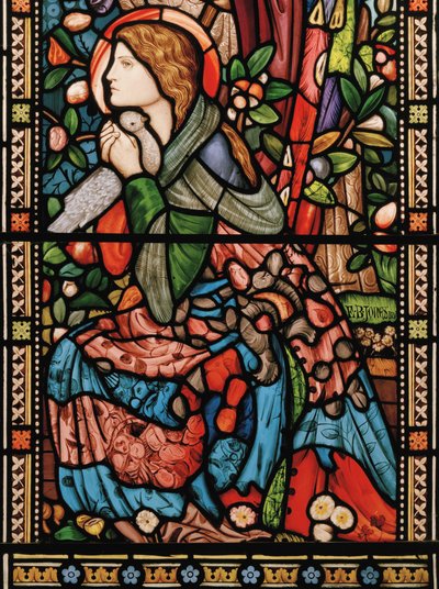 Bebudelsen, ca. 1860 (farvet glas) af Edward Burne Jones