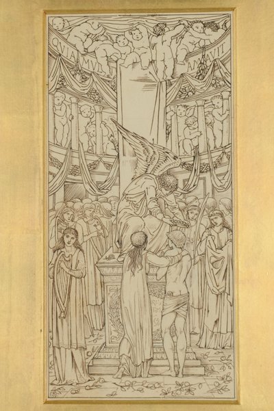 The Mystic Marriage, 1871-74 (blæk på papir) af Edward Burne Jones