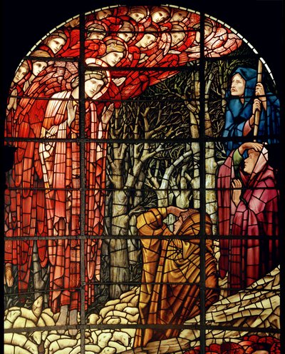 The Nativity Window, detalje, Hyrderne, 1888 (farvet glas) af Edward Burne Jones
