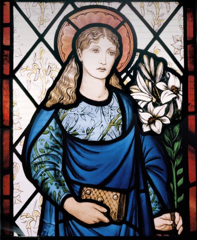Jomfru Maria, 1882 (farvet glas) af Edward Burne Jones