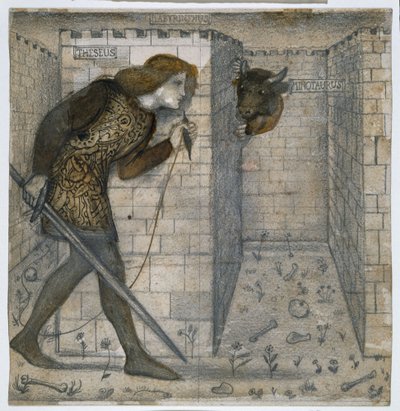 Theseus og Minotaurus i labyrinten af Edward Burne Jones