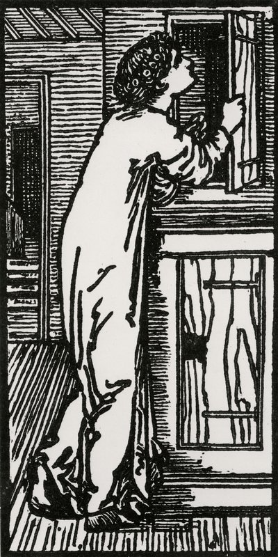 Psyche ser ind i skabet, 1866 af Edward Coley after Burne Jones